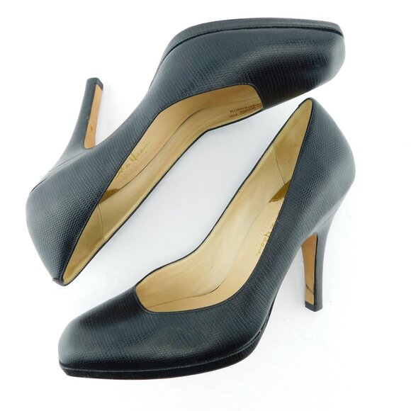 COLE HAAN Collection Nike Air Black Textured Leather Heel Pumps 8.5 - Picture 5 of 9